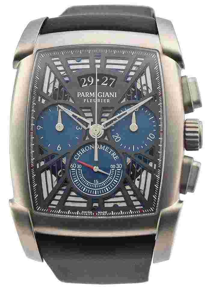 Parmigiani Fleurier Kalpa
Kalpagraphe Chronometer in Titanium on Black Rubber Strap with Blue Dial