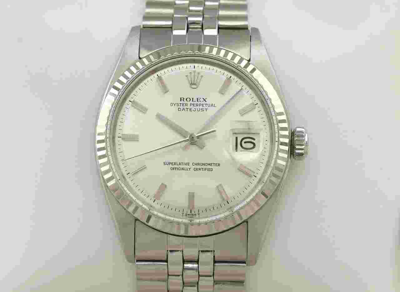 Rolex Datejust 36 Edelstahl Weissgold Automatic Herrenuhr rare no lume cal. 1570 Automatik