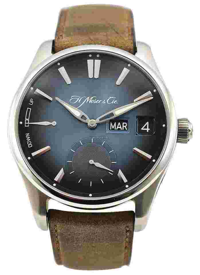 H.Moser & Cie.
H. Moser and Cie Pioneer Perpetual Calendar MD in Stainless Steel on Brown Leather Strap with Funky Blue Fume Dial Limited Edition of 50