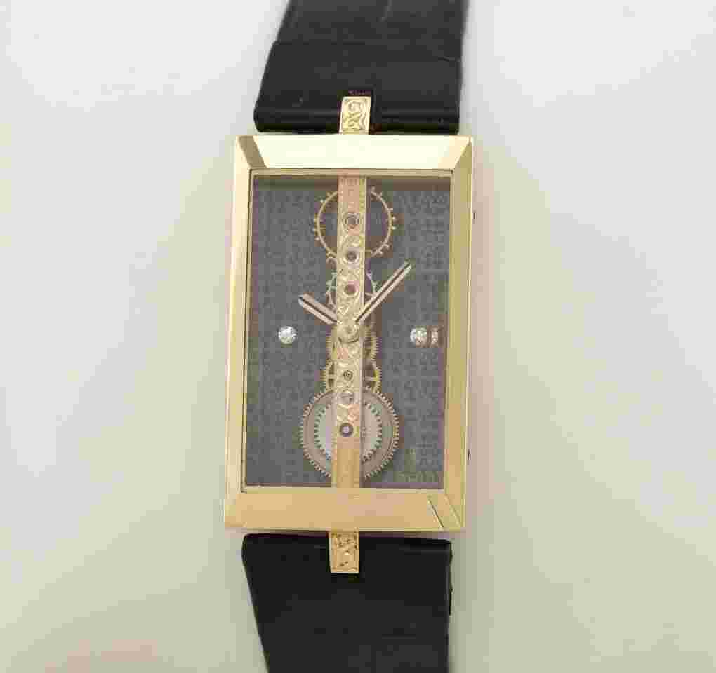 Corum Golden Bridge 18K Gold Gelbgold Medium Mid Size Stabwerk rare