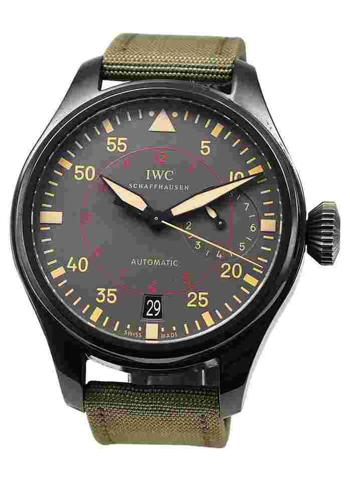 IWC Big Pilot Top Gun Miramar
in Ceramic on Green Fabric Strap with Anthracite Dial