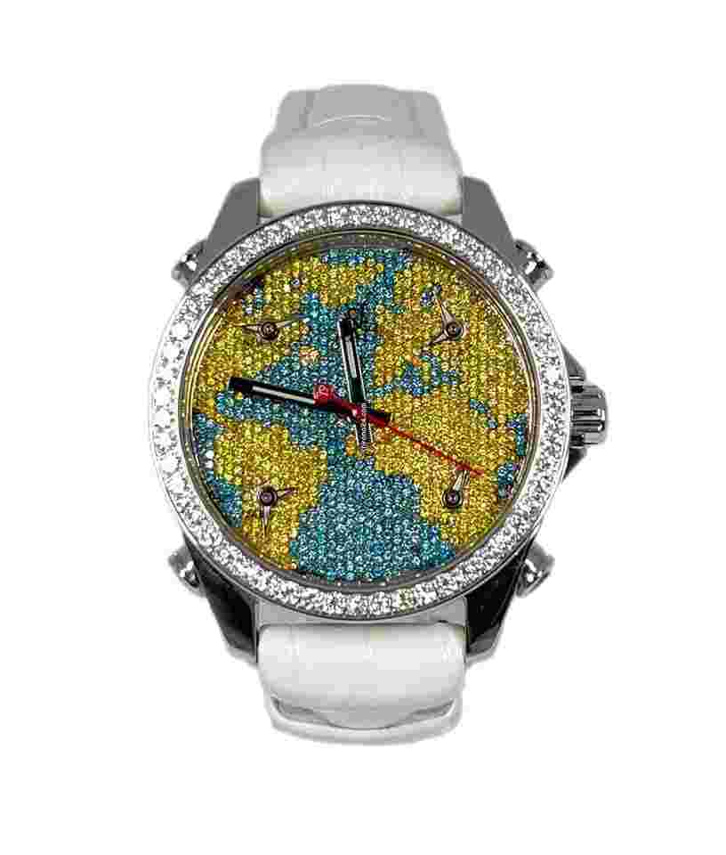 Jacob & Co. Five Time Zone
Stainless Steel and White Diamonds Watch