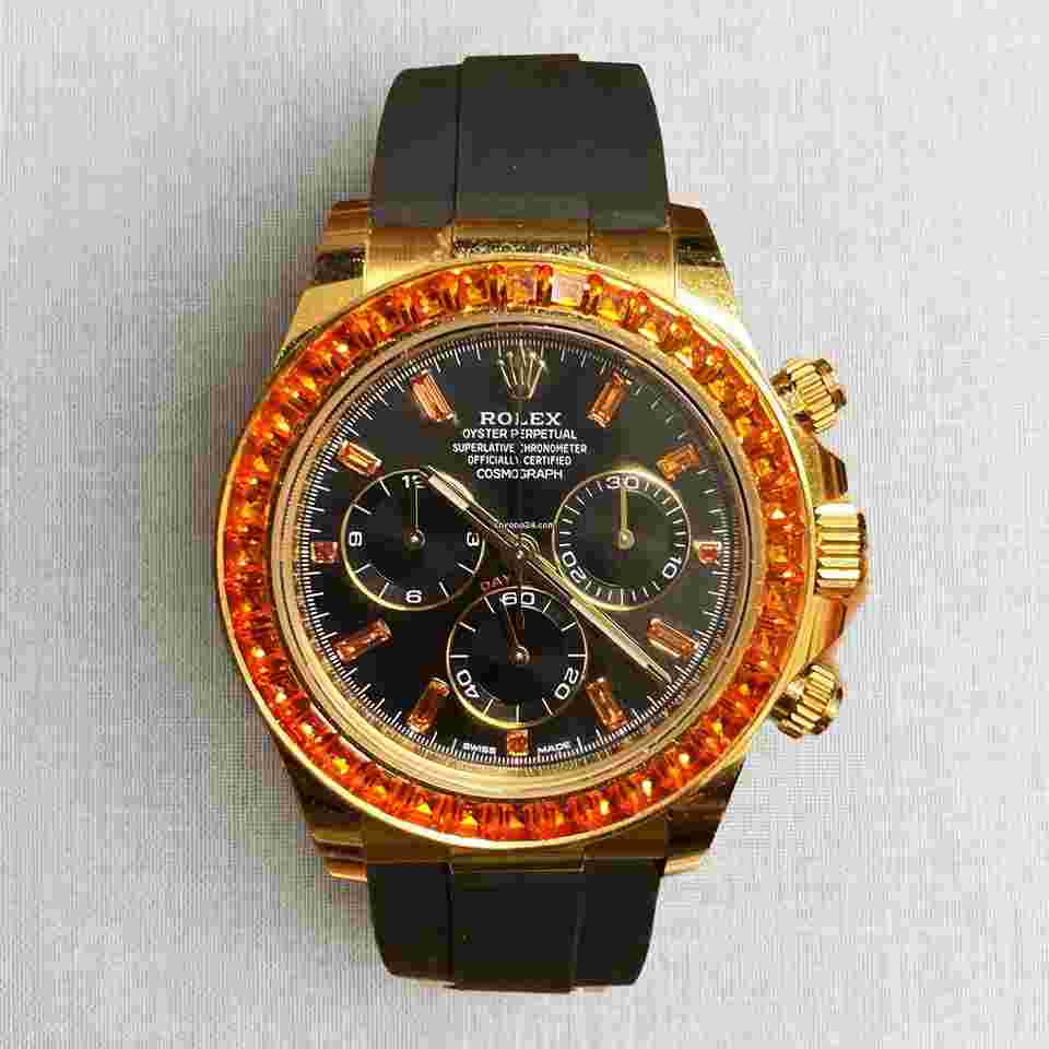 Rolex Daytona in Yellow Gold with Orange Sapphires 116588SACO