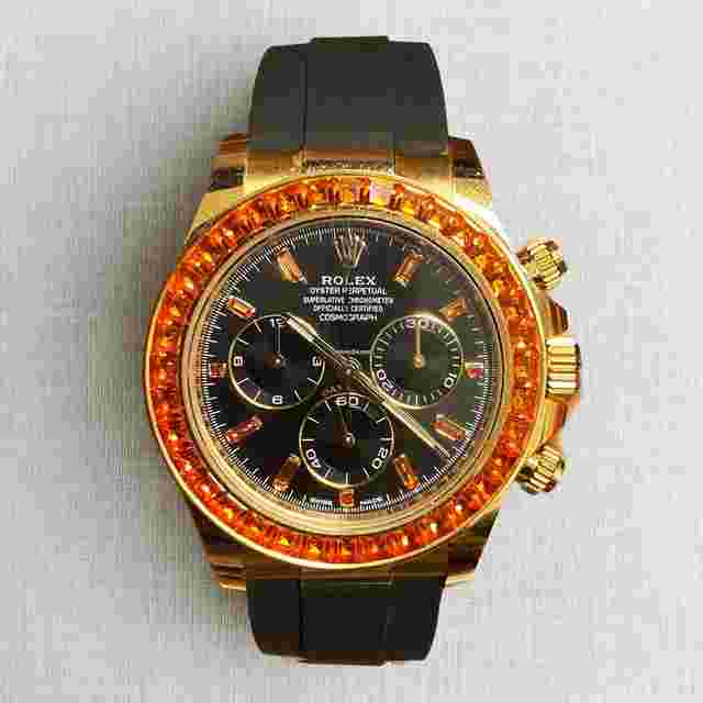Rolex Daytona in Yellow Gold with Orange Sapphires 116588SACO