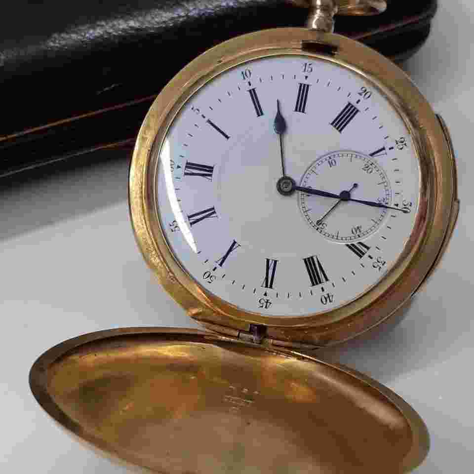Pocket Watches W/Box Pocket Watch Anonimo 52 mm 18K Yellow Gold Watch 20517 Sold By Walser Wald Minute Repetition