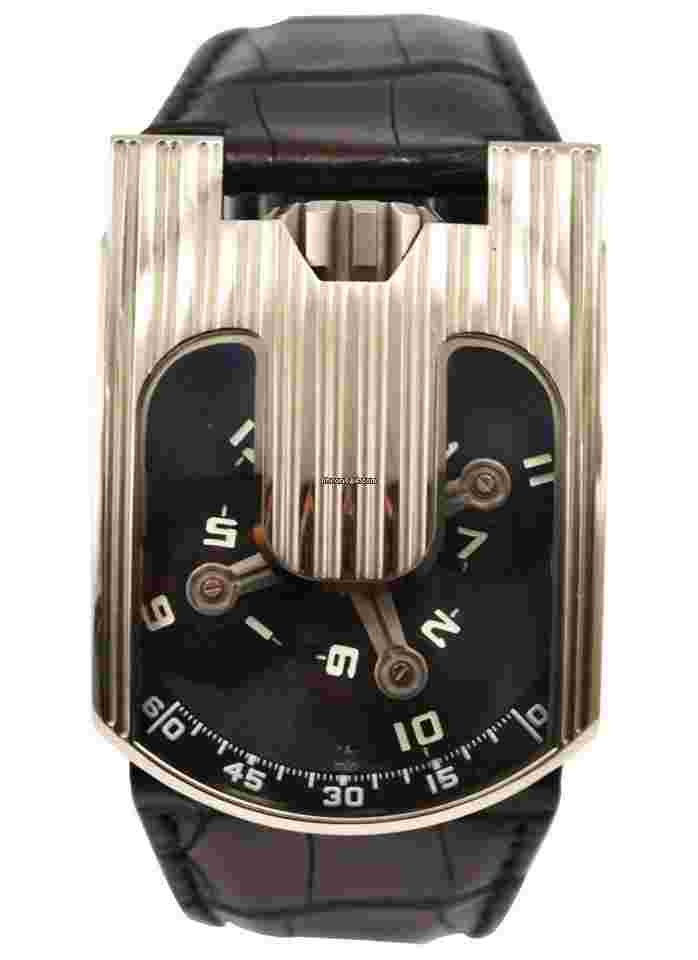 Urwerk UR-103
103.03 in White Gold on Brown Crocodile Leather Strap with Black Dial