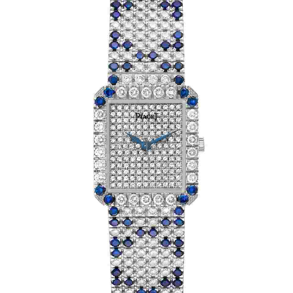 Piaget Protocole
Exceptional White Gold Pave Diamond Sapphire Ladies Watch 83541