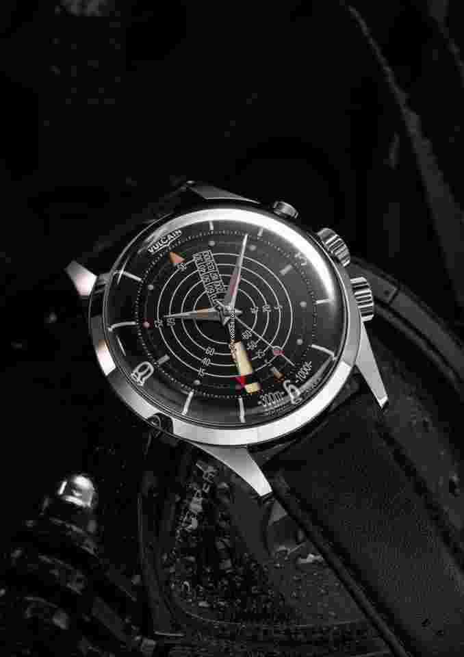 Vulcain Nautical
                           
                                 Black - Beige Patina - Sapphire Crystal - Open Caseback - Black Leather