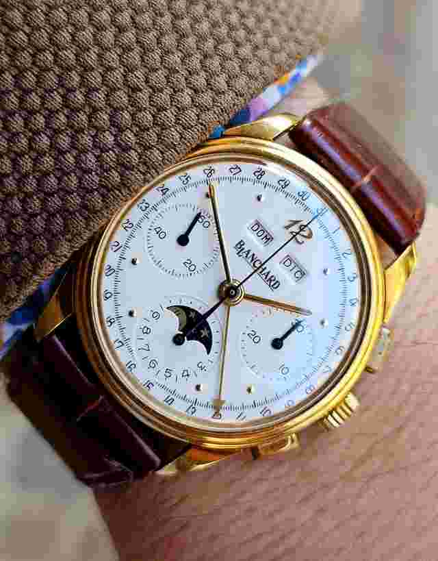 BLANCHARD Gallet Perpetual Triple Calendar Chronograph Gold 18Kt 0.750 Valjoux 88 Perpetual 3970