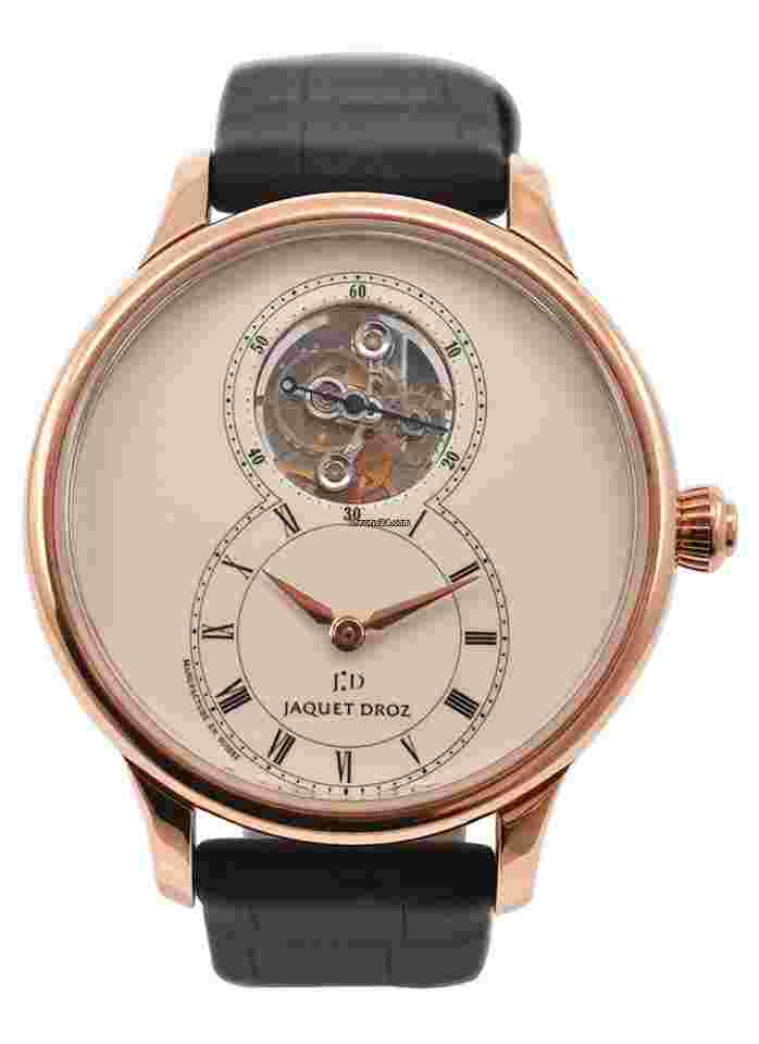 Jaquet-Droz Grande Seconde
Tourbillon in Rose Gold on Black Leather Strap with Ivory Enamel Dial