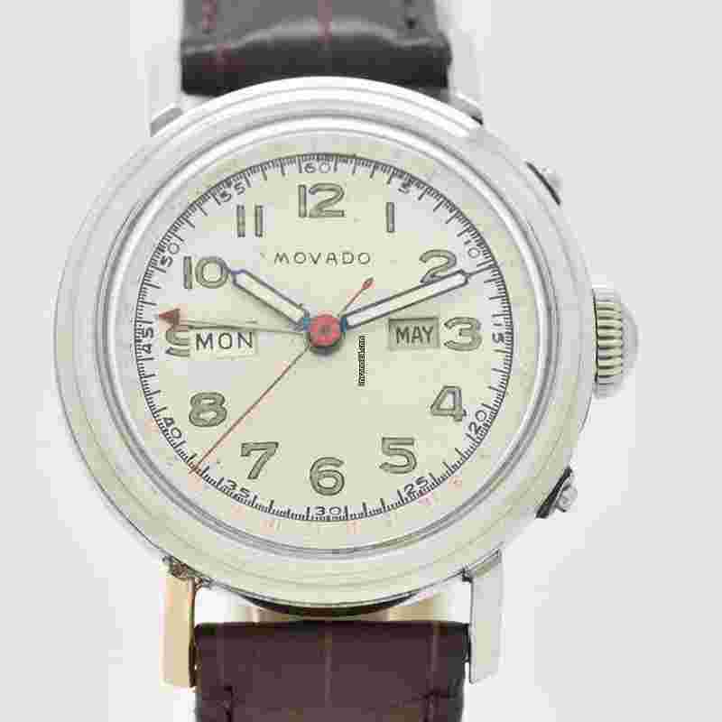 Movado
1950's Vintage Movado Triple Date Calendar Stainless Steel Watch ( 14478)