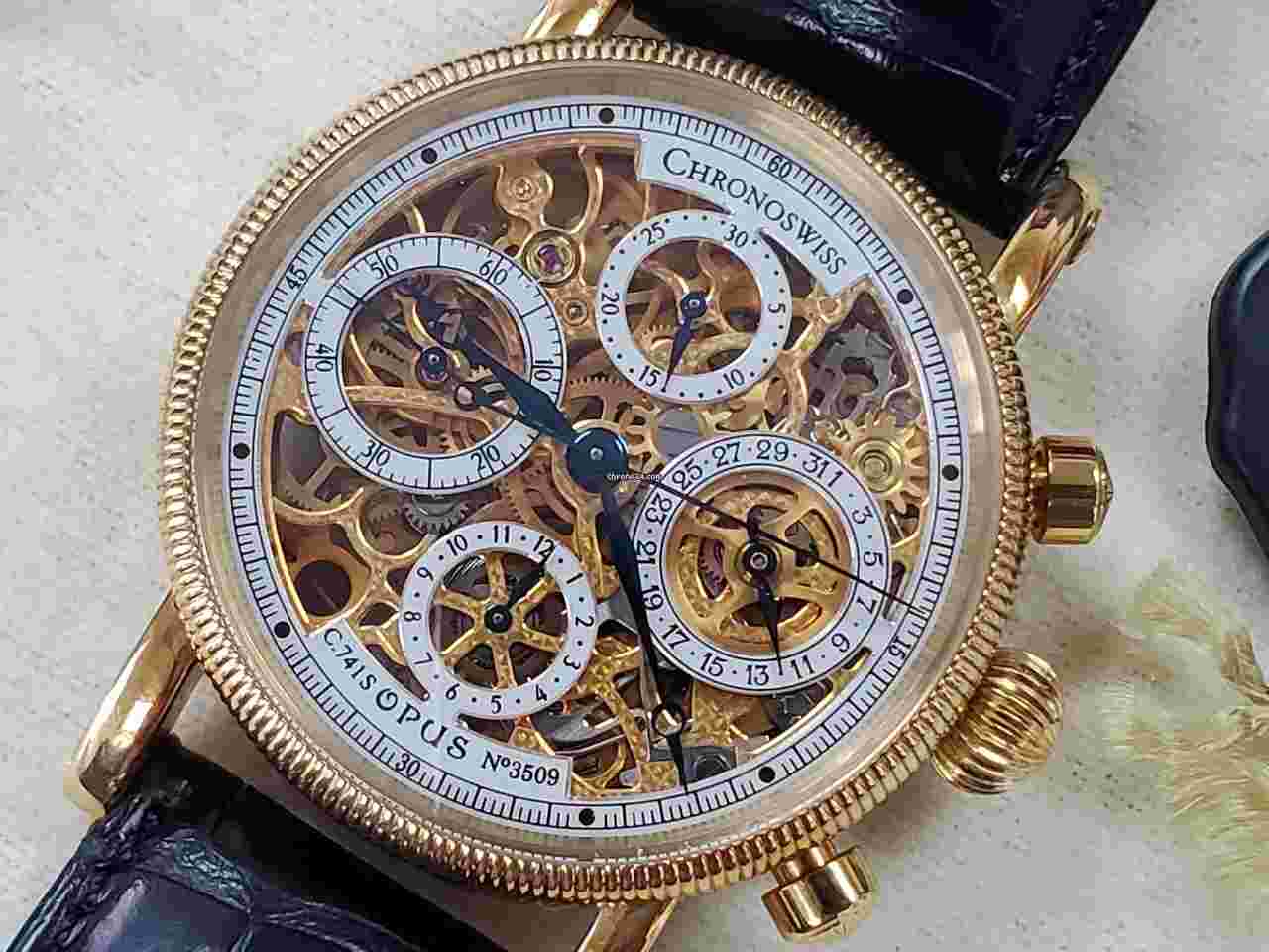 Chronoswiss Opus
Chronograph Skeleton 18k Gold Rose Patina Full Set