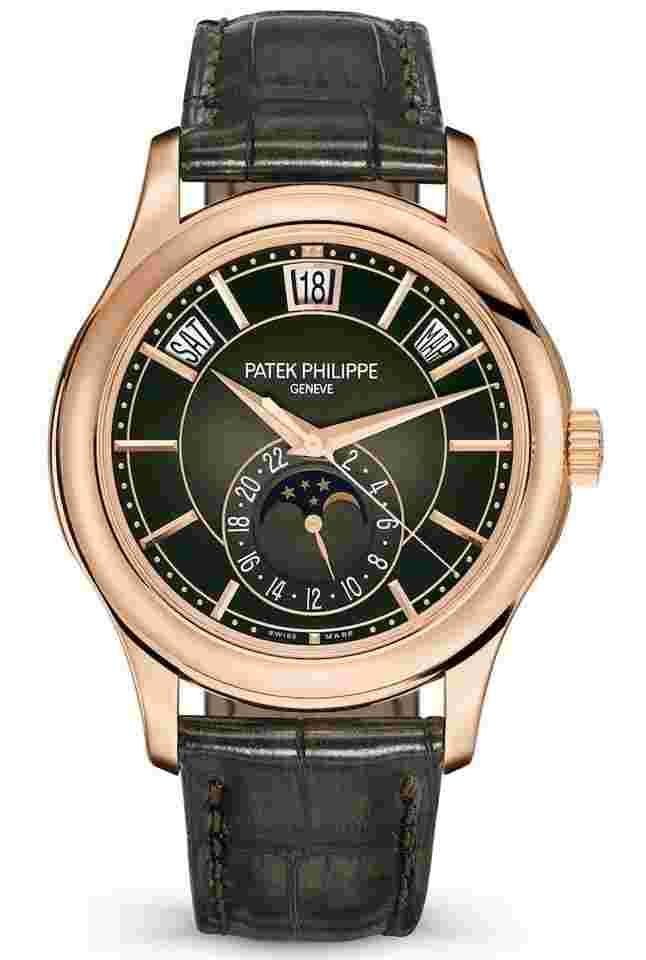 Patek Philippe Annual Calendar
Complications Annual Calendar Rose Gold Olive Green Alligator Men’s Watch 5205R-011