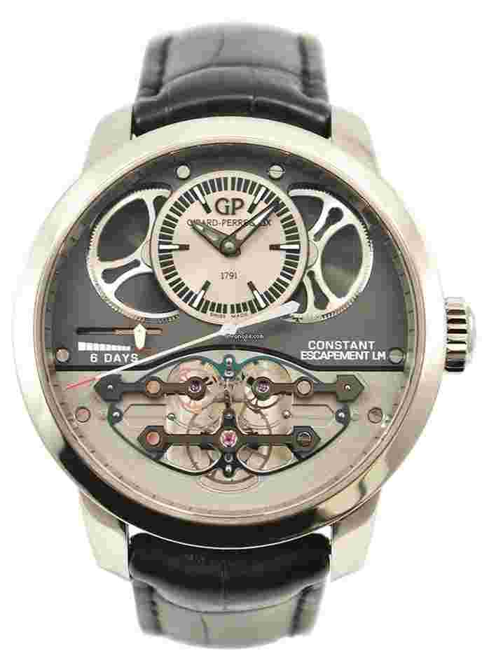 Girard Perregaux Bridges
Constant Escapement LM In Titanium on Black Leather Strap with Black Openworked Dial