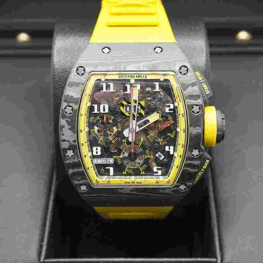 Richard Mille RM 011
Chronograph RM011-FM Carbon Yellow Storm 50mm Openworked Dial