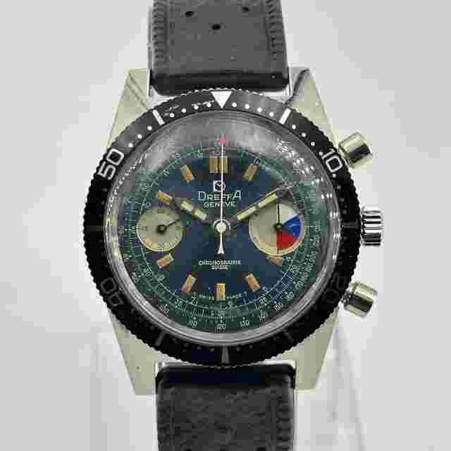 Dreffa Skin Diver Chronographe Swisse Valjoux 7733 steel case 38mm