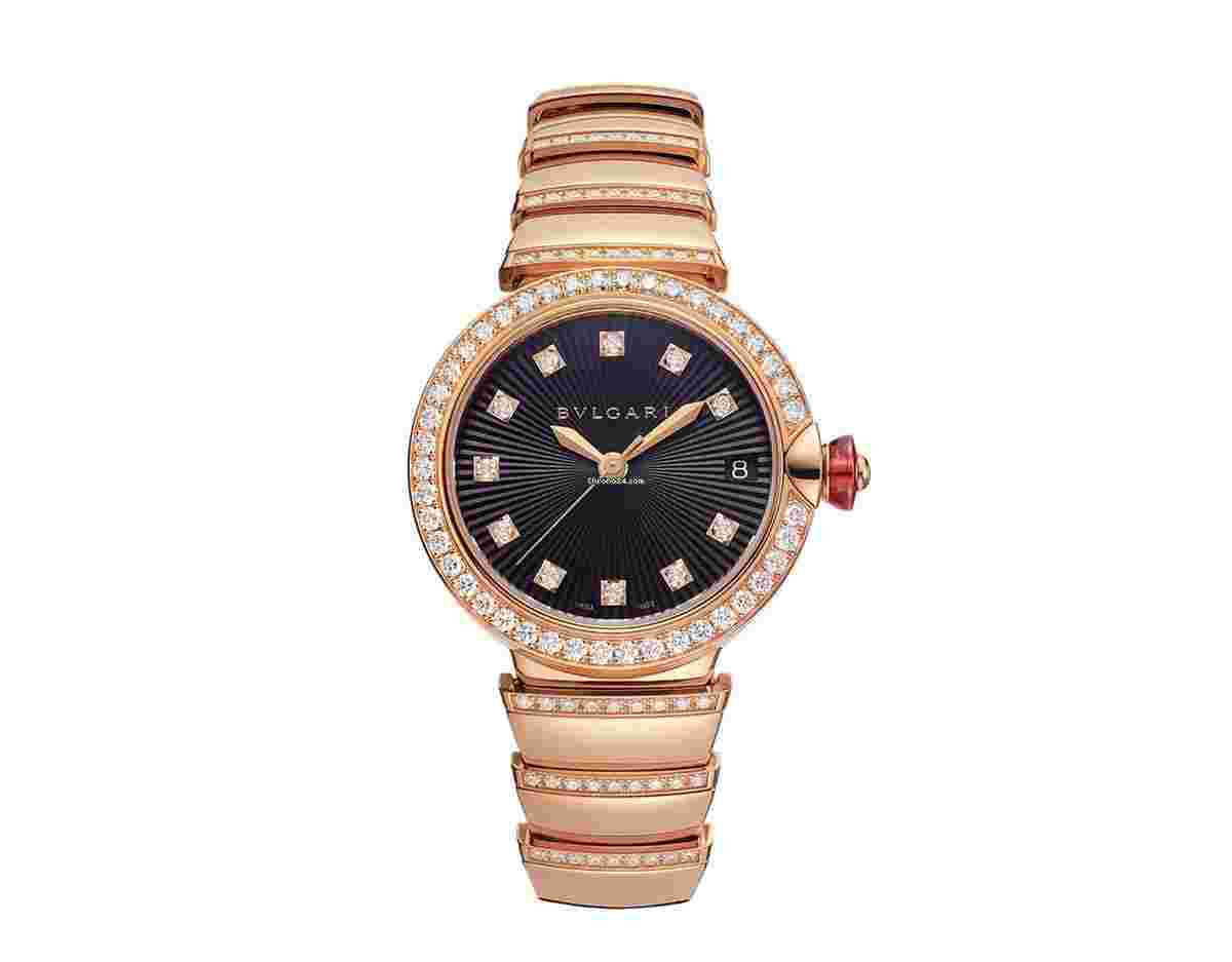 Bulgari Lucea
Black 18K Rose Gold & Diamonds Ladies Watch