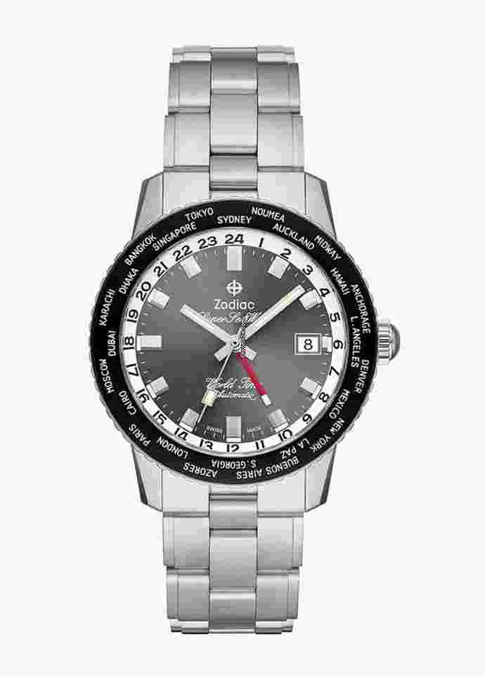 Zodiac Sea Wolf
ZO9409 Super Sea Wolf World Time GMT 40 mm Steel Automatic Men's Watch