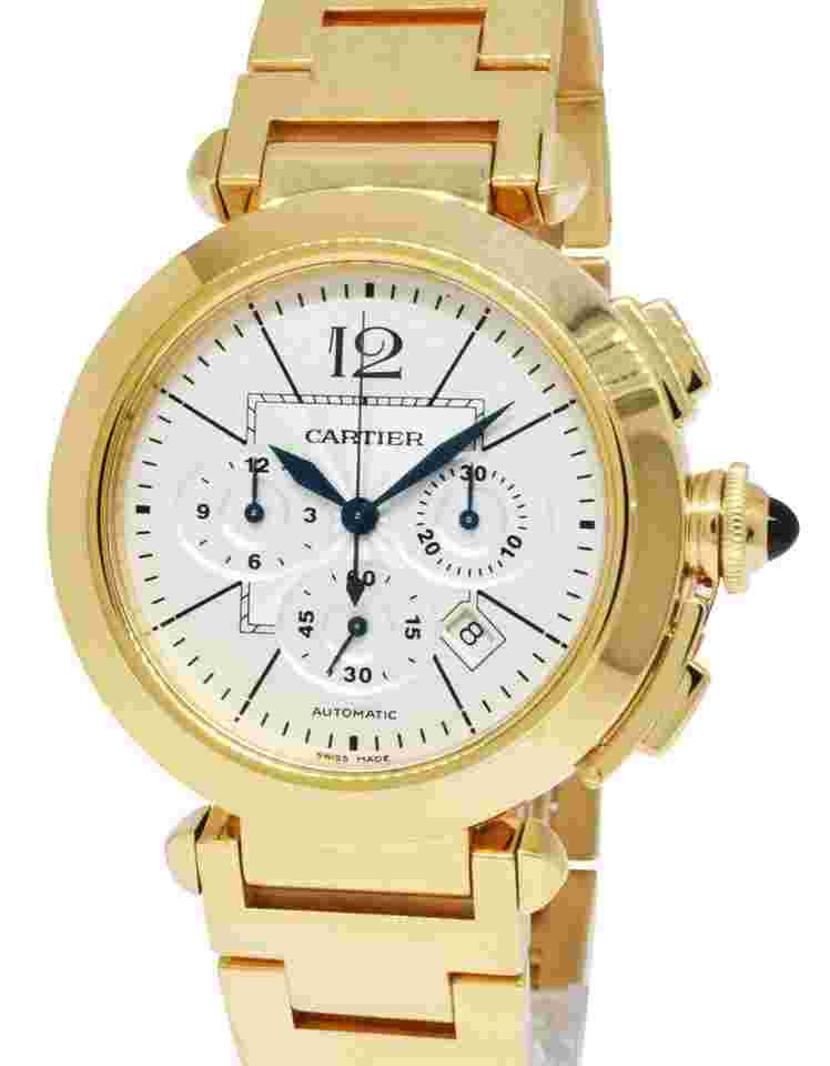 Cartier Pasha
Chronograph 18k Yellow Gold Mens 42mm Chrono Watch W30201H9 2861