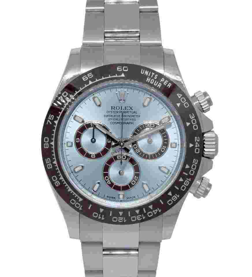 Rolex Daytona
Chronograph Platinum Ice Blue Dial Watch B/P ’23’ 116506