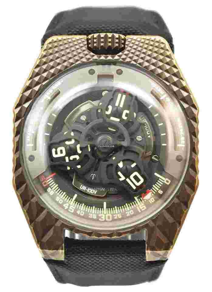 Urwerk
UR-100 "T-Rex" in Bronze (Limited to 22 pieces) on Black Fabric Strap with Openwork Dial