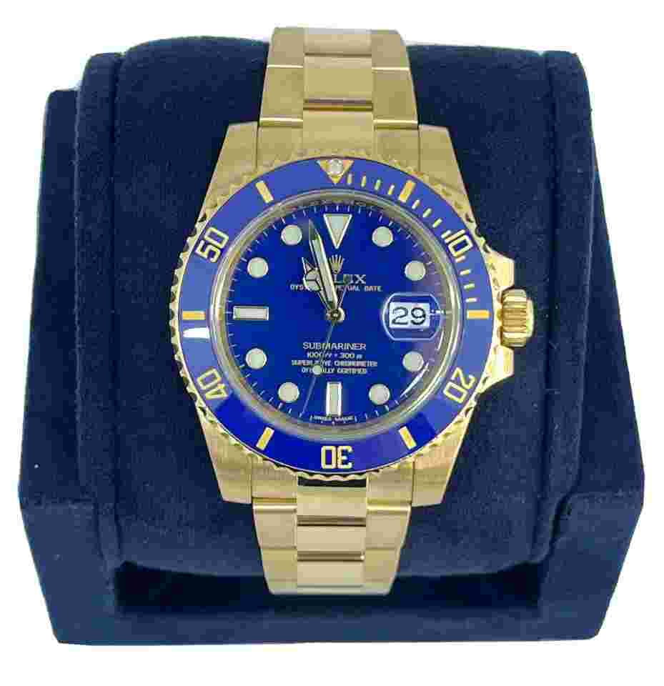 Rolex Submariner Date
18K Yellow Gold 40mm Blue Ceramic Oyster Watch 116618