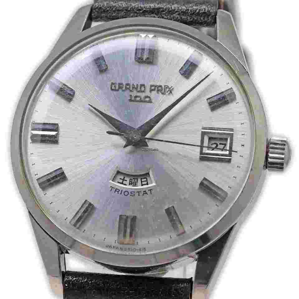 Orient Grand Prix 100 S65409 Automatic Day Date 14k White Gold Filled Silver