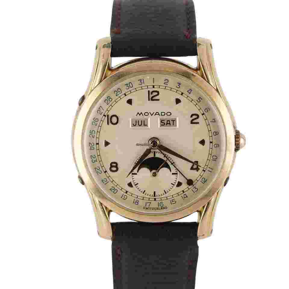 Movado
VINTAGE Movado Triple Date Moonphase Rolled Gold Champagne 33.5mm R64928 Watch