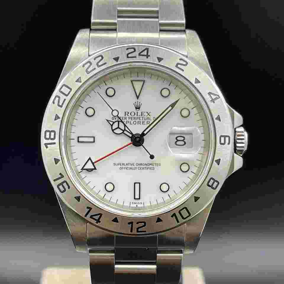 Rolex Explorer II
16570 White Bianco Weiß “swiss only” Full Set 2000 like NEW
