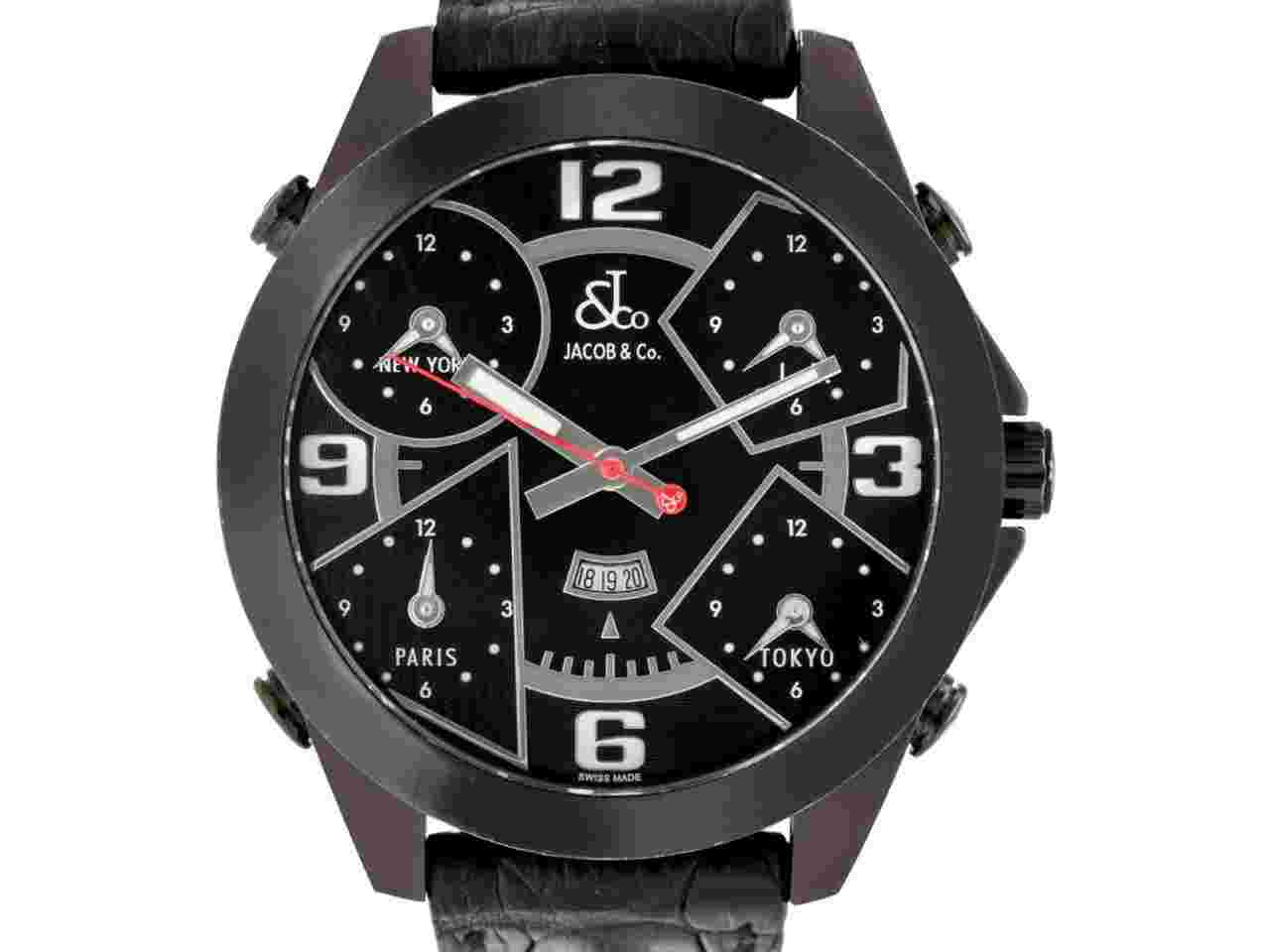 Jacob & Co. Five Time Zone
Dual Face Jcm2bc Stainless Steel Pvd 47mm