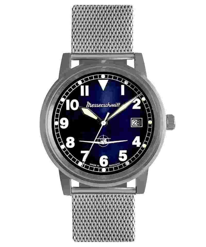 Messerschmitt ME-9673-108M Unisex Fliegeruhr mit Meshband