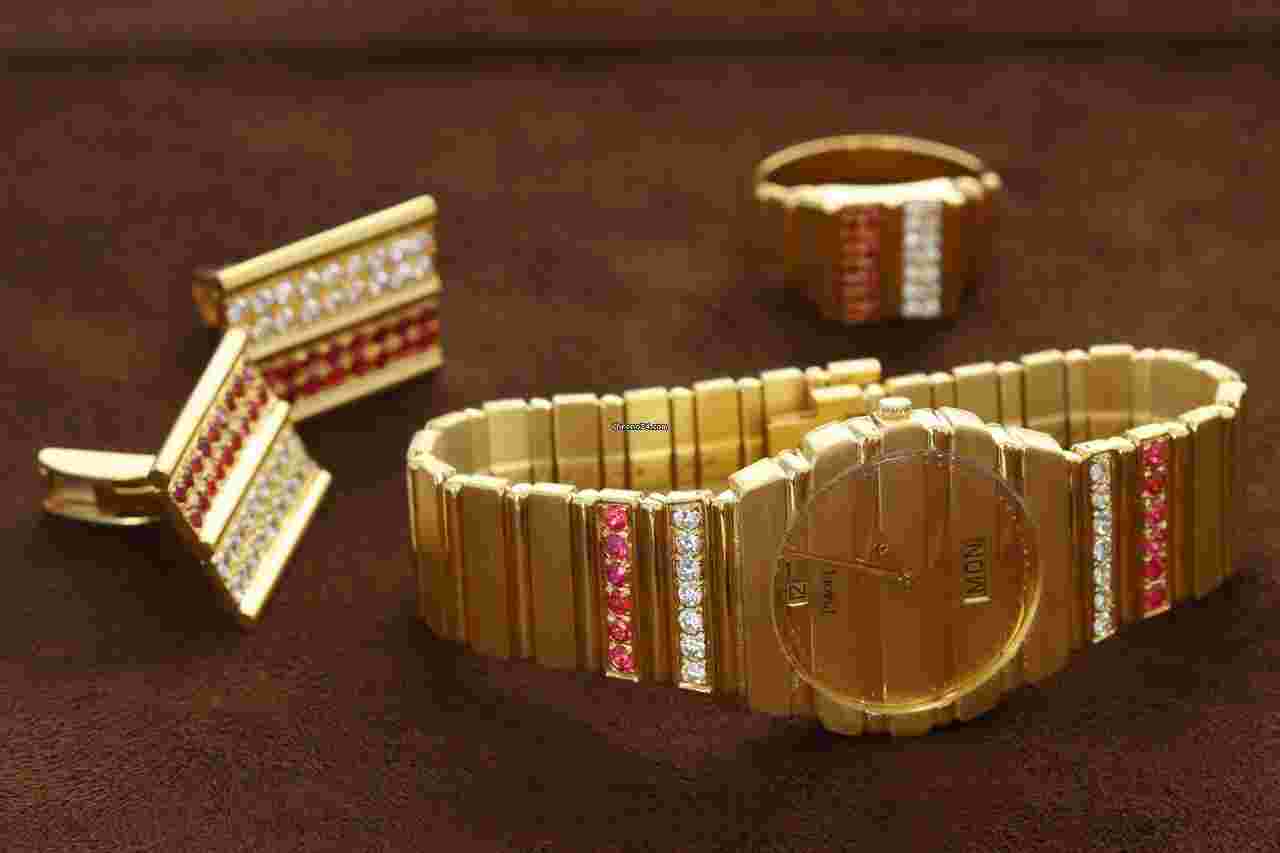 Piaget Polo
Day-Date Grande Diamonds Ruby Set Cufflinks & Ring 18kt Yellow Gold 761 C 701 Rare