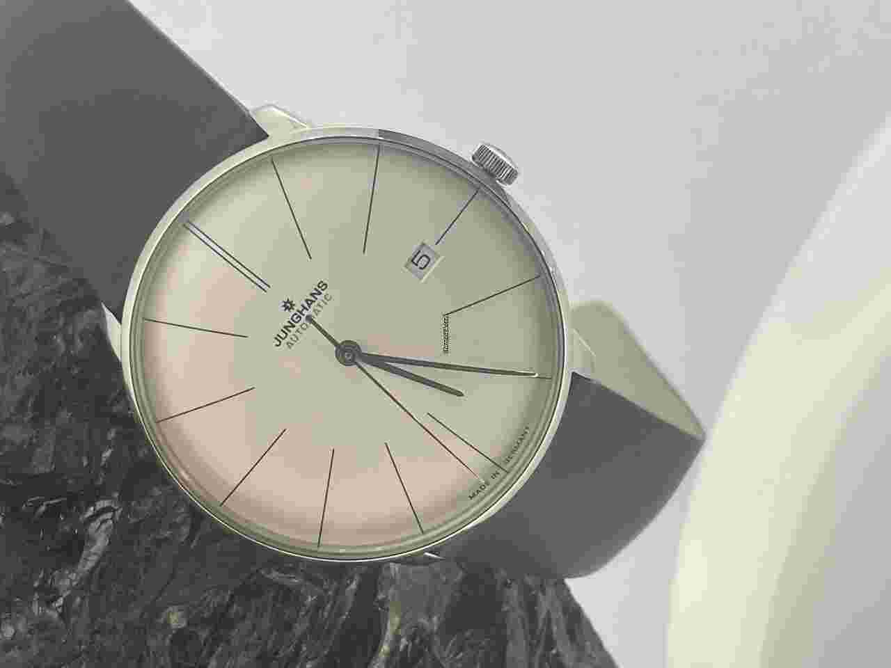 JUNGHANS Meister Fein 27/4152.00 Date Ivory white Dial Automatic 39mm germany