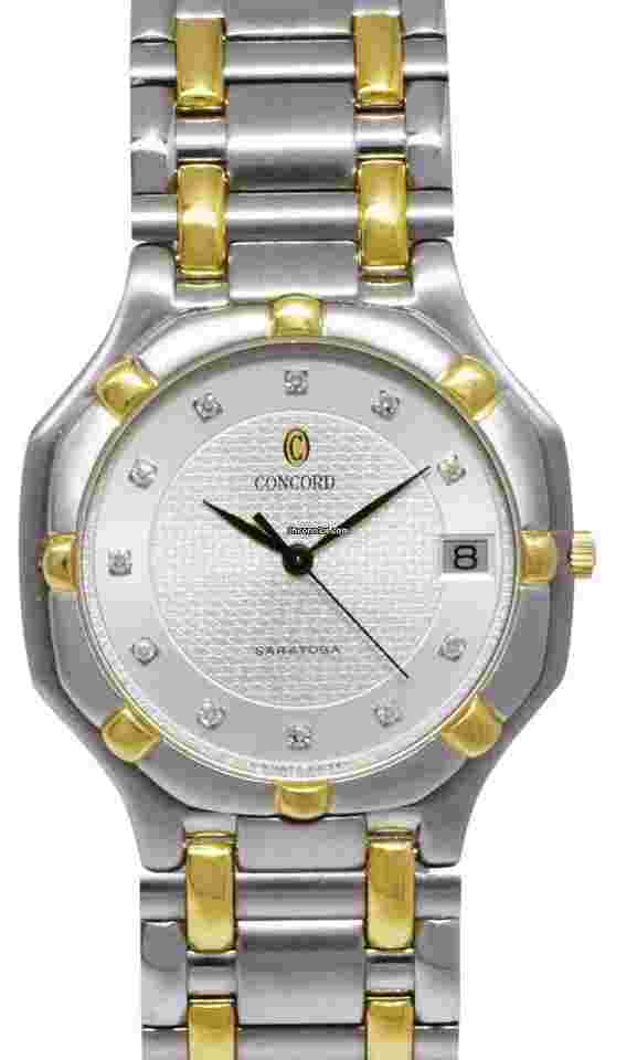 Concord Saratoga
18k Yellow Gold/Steel Diamond Dial 34mm Quartz Watch 15 58 239