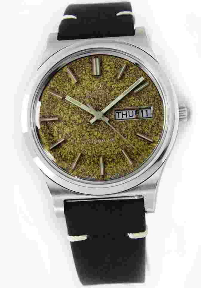 Omega Genève
1973 Geneve Automatic Original Patina Tropical Dial Steel Mens Vintage Watch Ref 1660169