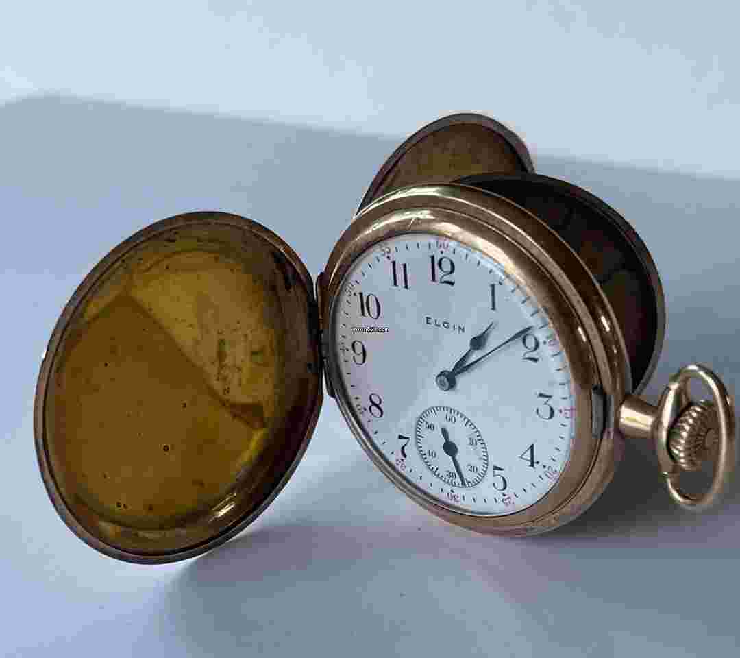 Elgin
14K Gold Filled 20Years Royal Two Tone Porcelain Dial Antique Pocket Watch