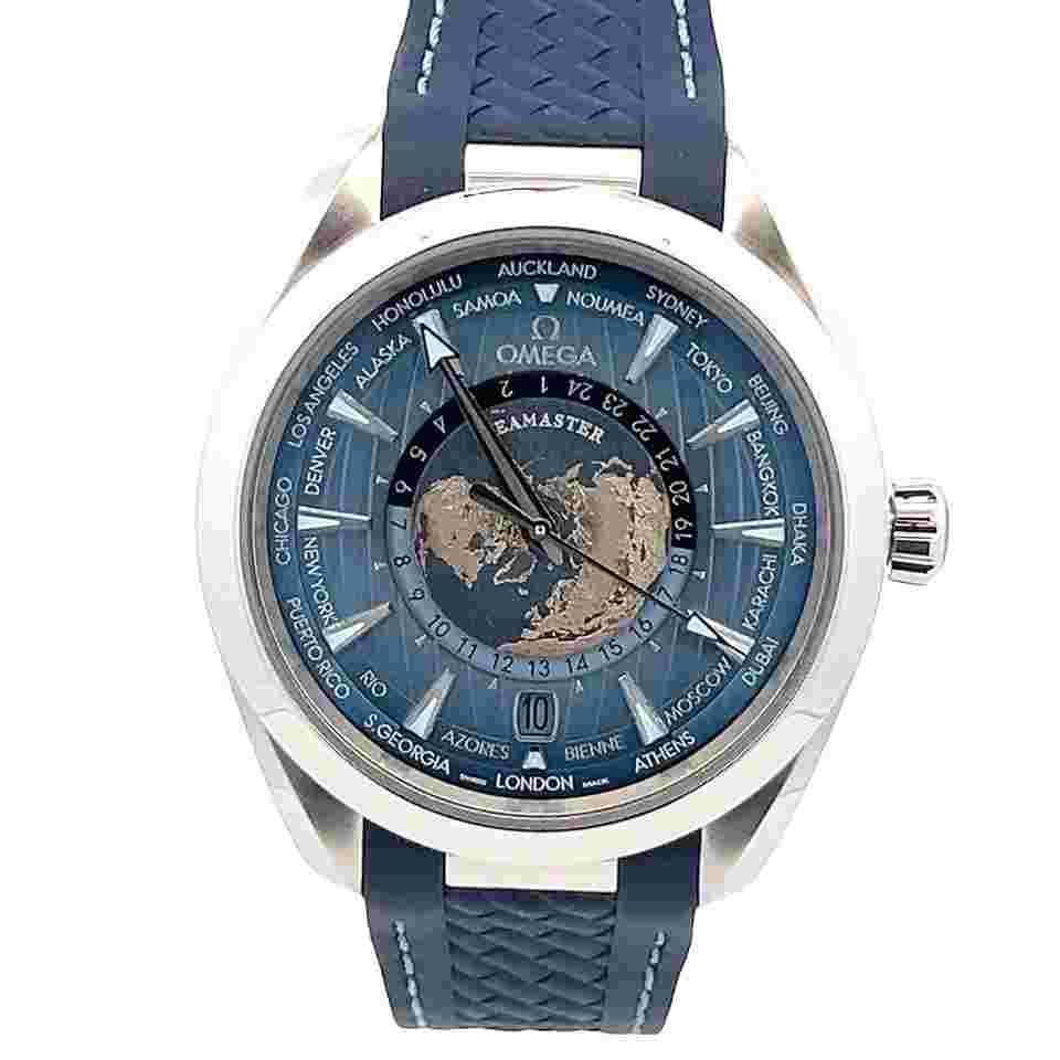 Omega Seamaster Aqua Terra Worldtimer
World Time GMT Automatic Chronometer Summer Blue Watch