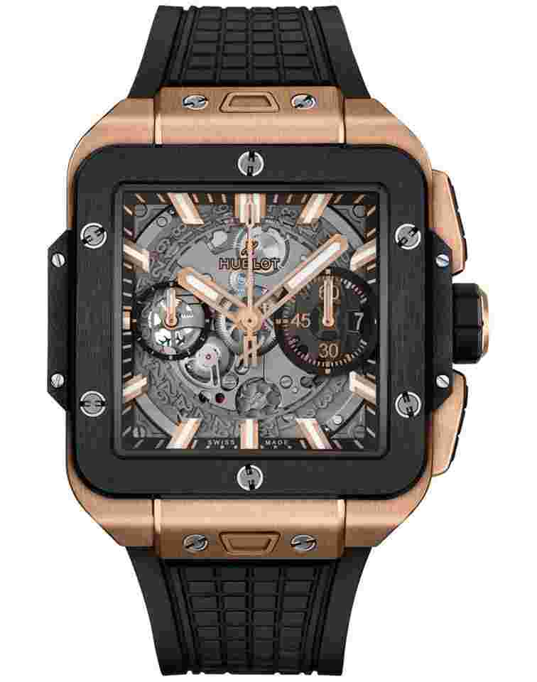 Hublot Square Bang
Unico Chronograph Flyback Black Ceramic and Gold 42mm Watch