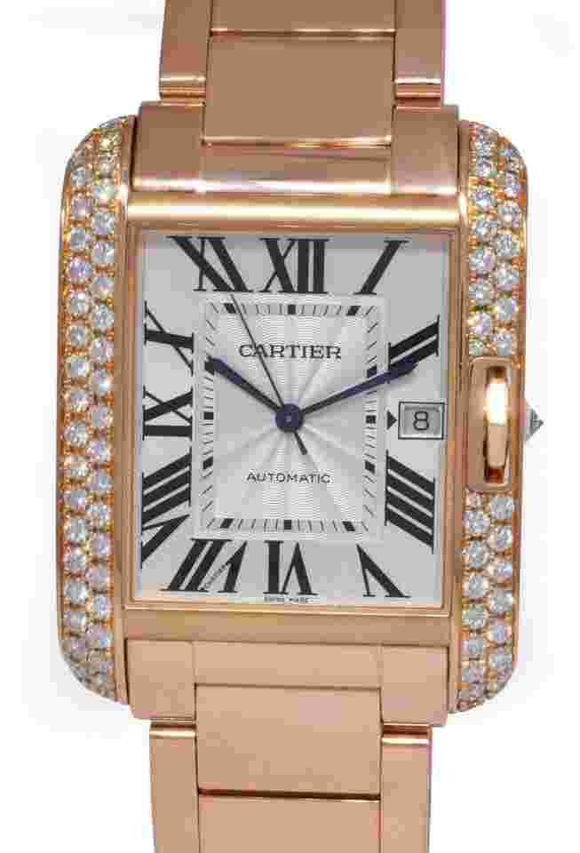 Cartier Tank Anglaise
Large 18k Rose Gold Diamond Bezel Watch B/P WT100004 3504