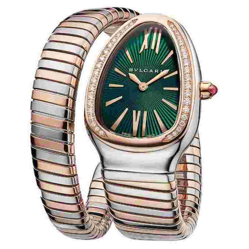 Bulgari Serpenti
Tubogas Quartz 35mm 18k Rose/Steel Diamond Bezel Ladies 102790