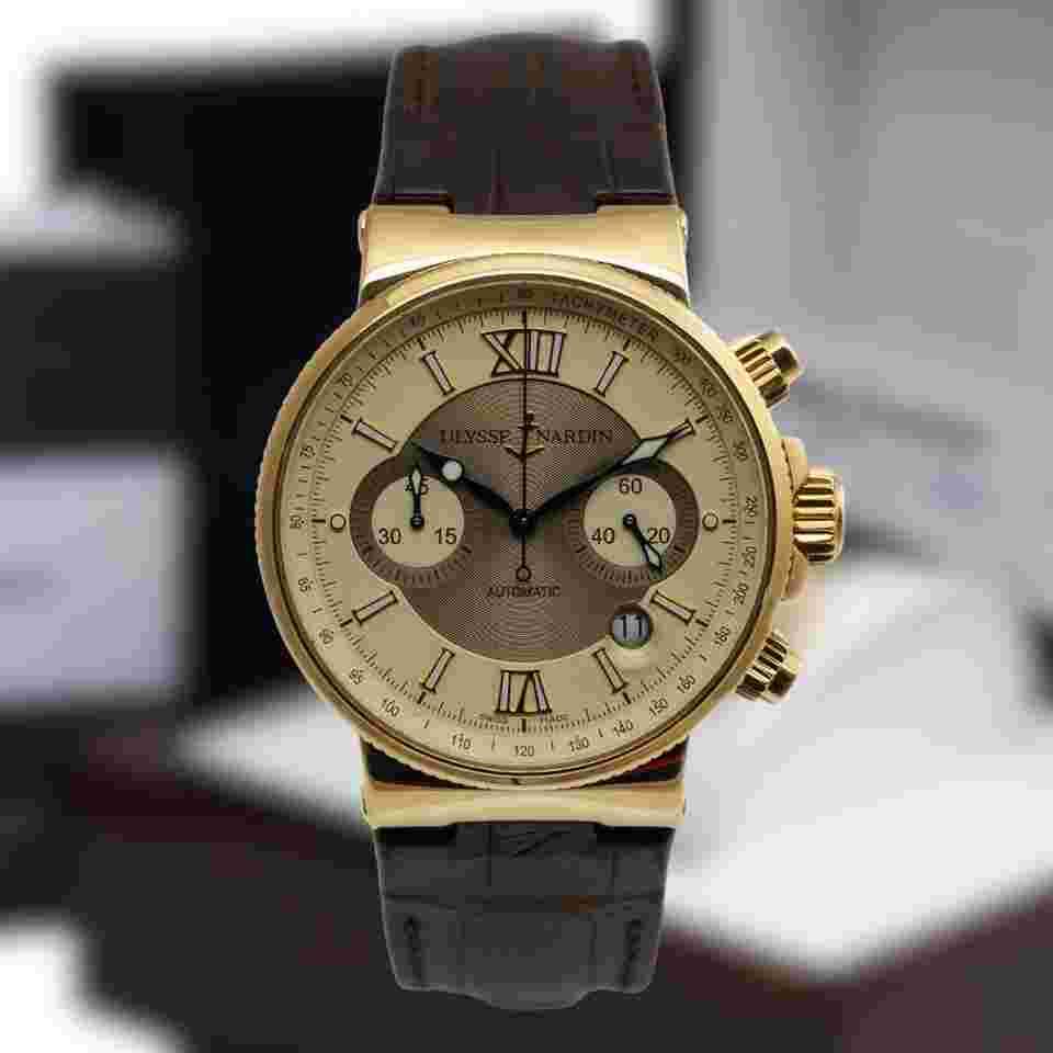 Ulysse Nardin Marine Chronograph
FULL SET - Maxi Marine Chronograph Rose Gold 356-66 41 mm