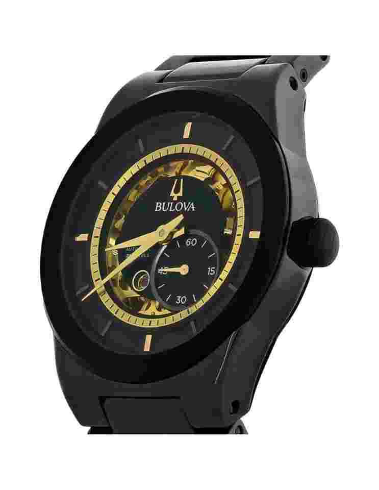 Bulova Men's Watch 98A291 Millennia Automatic Skeleton Gold Black Dial Ceramic 40mm 100m W Bulova Men's Watch 98A291 Millennia Automatic Skeleton Gold