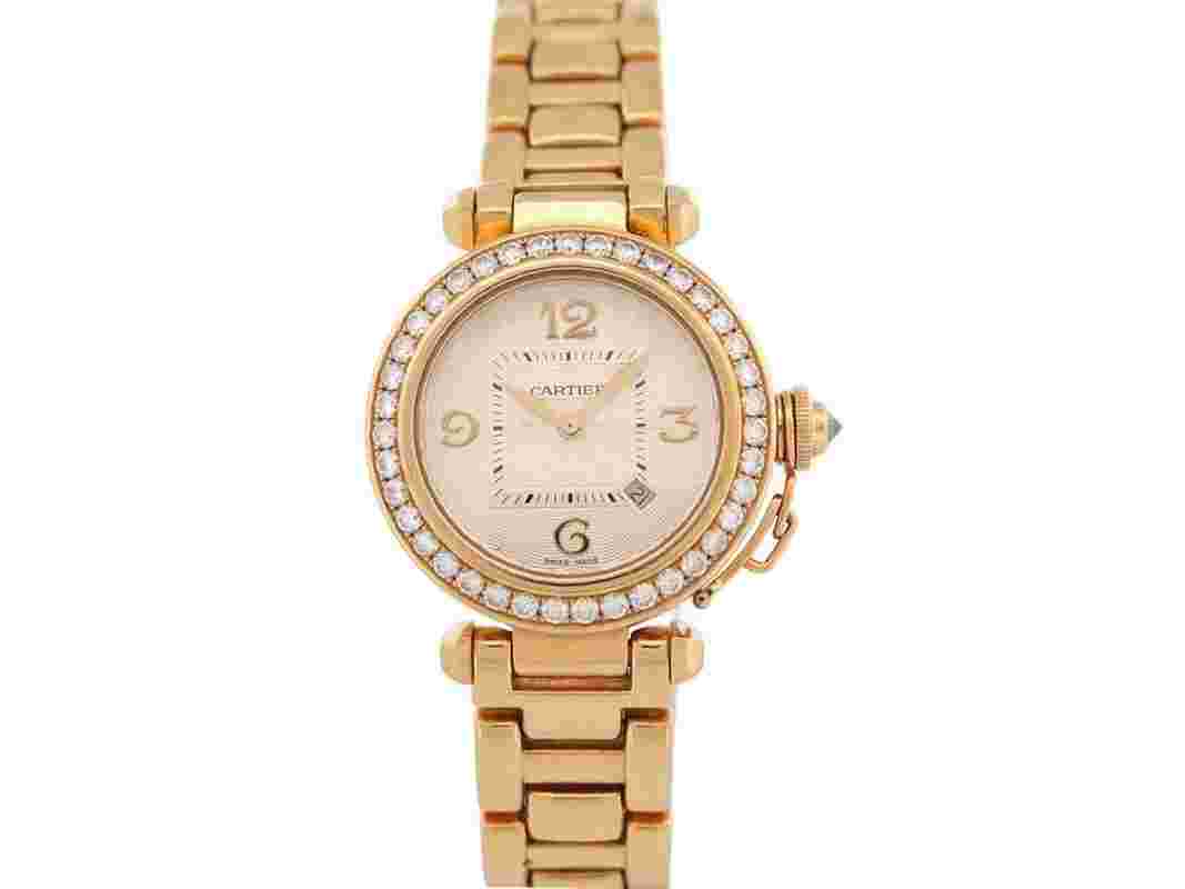 Cartier pasha 2397 or jaune 18k diamants automatique gold wa PASHA