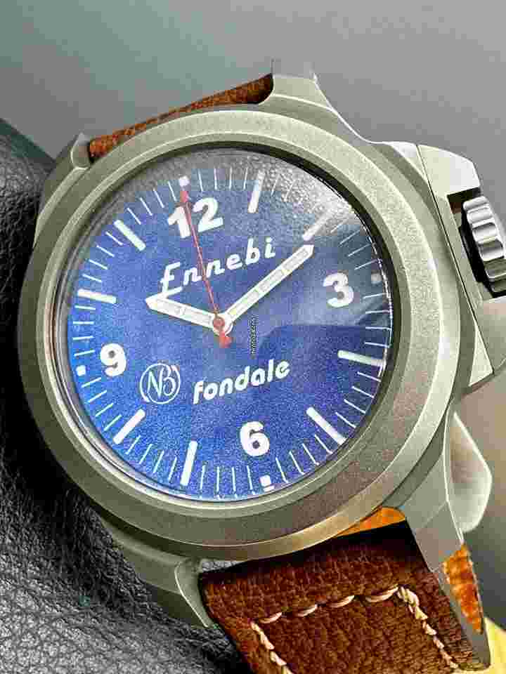 Ennebi
                           
                                 FONDALE 9660-100 RARE Triple LOGO LE Blue Dial Automatic Titanium 1000m