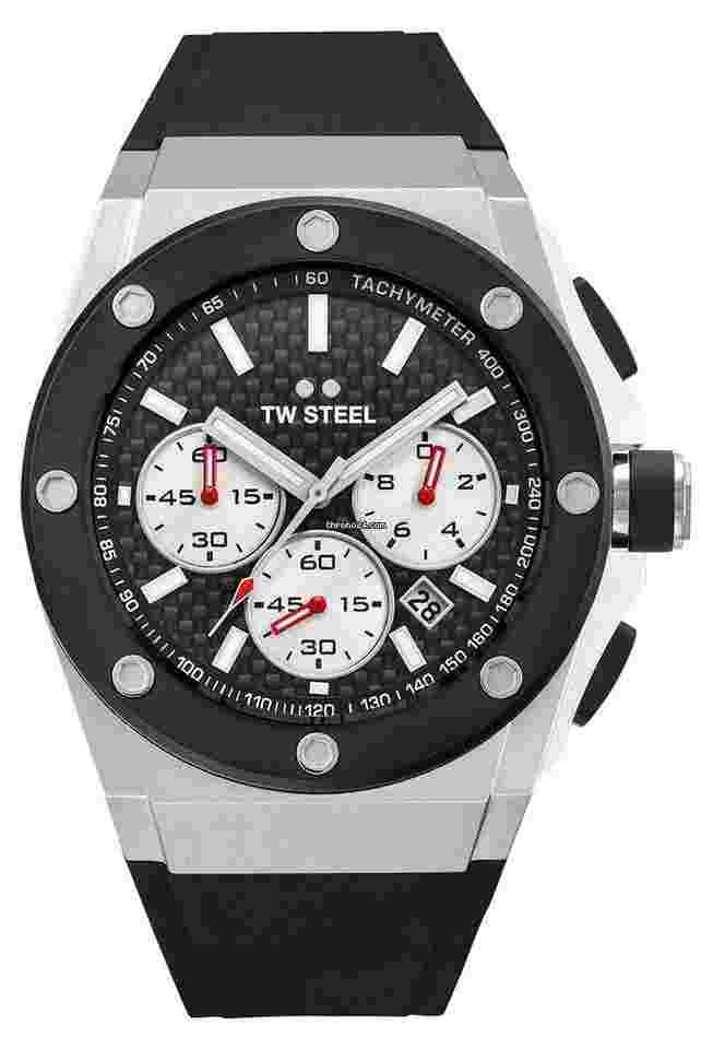 TW Steel
CEO Tech Chrono Steel Black Dial Silicon Date Quartz Mens Watch CE4020