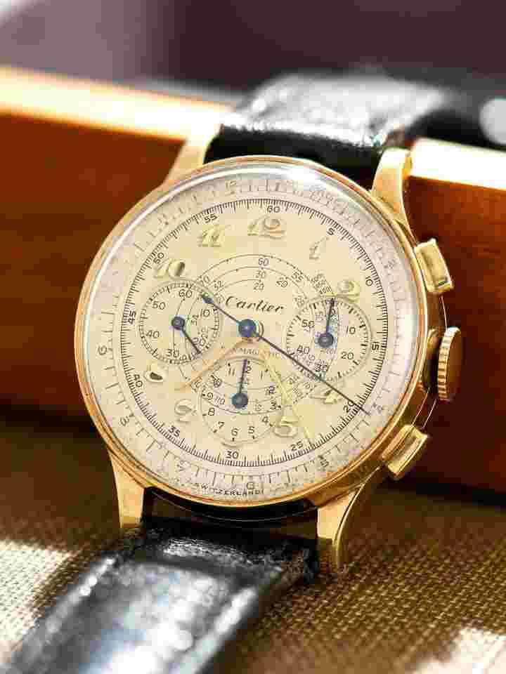 Cartier
1940s Cartier Branded Movado 'Cal. M95' Chronograph 14K YG (Ref. 49020)