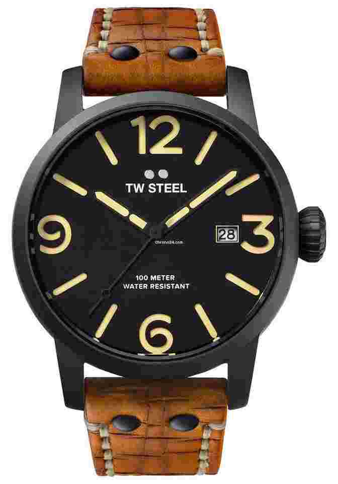 TW Steel
Maverick Black PVD Black Dial Leather Date Quartz Mens Watch MS32