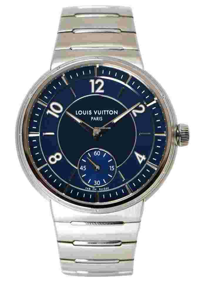 Louis Vuitton
Tambour Automatic in Stainless Steel on Stainless Steel Bracelet with Blue Dial
