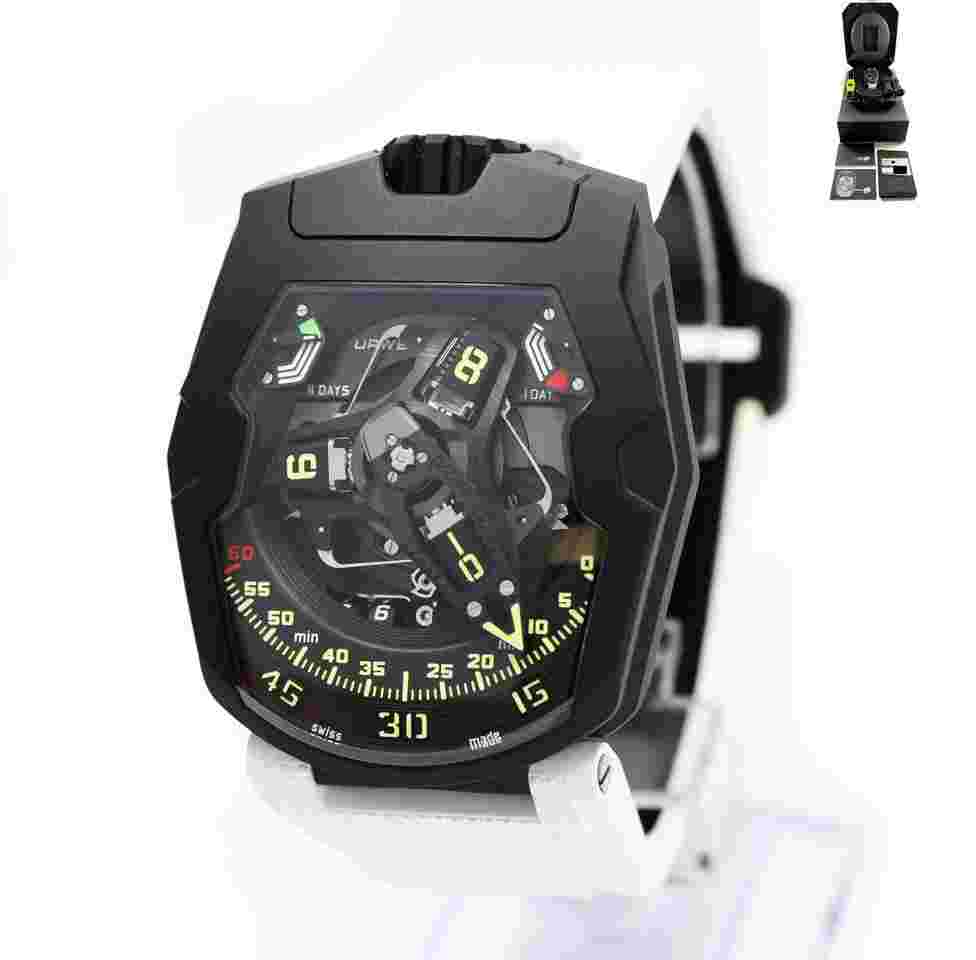 Urwerk
New Urwerk Ur-220 Limited Edition Black Dlc Titanium Box Papers