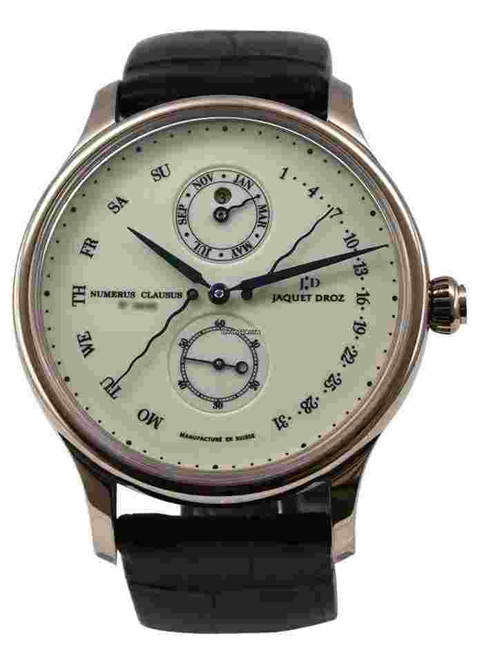 Jaquet-Droz Astrale
Perpetual Calendar Quantieme in White Gold on Black Alligator Leather Strap with White Enamel Dial